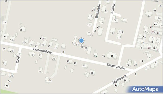 Tarnowskie Góry, Skowronków, 55, mapa Tarnowskie Góry