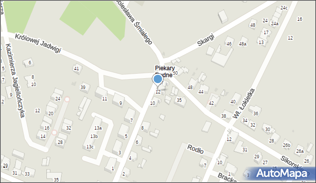 Tarnowskie Góry, Skargi Piotra, ks., 12, mapa Tarnowskie Góry