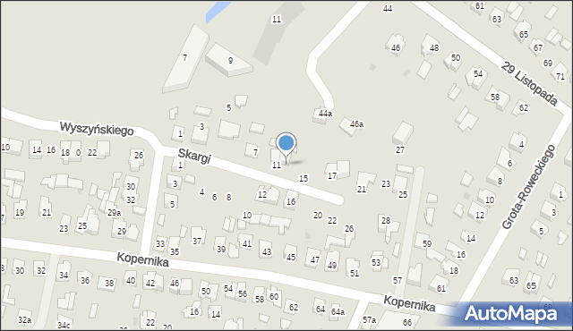 Tomaszów Lubelski, Skargi Piotra, ks., 13, mapa Tomaszów Lubelski