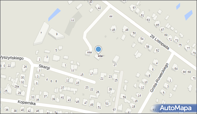 Tomaszów Lubelski, Skargi Piotra, ks., 13a, mapa Tomaszów Lubelski