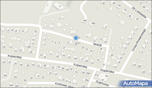 Tomaszów Lubelski, Skargi Piotra, ks., 16, mapa Tomaszów Lubelski