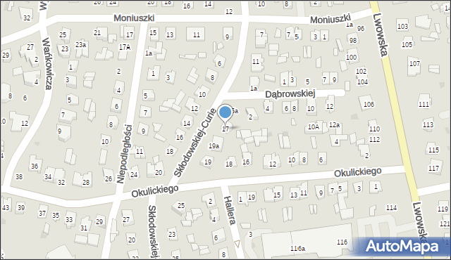 Tomaszów Lubelski, Skłodowskiej-Curie Marii, 17, mapa Tomaszów Lubelski