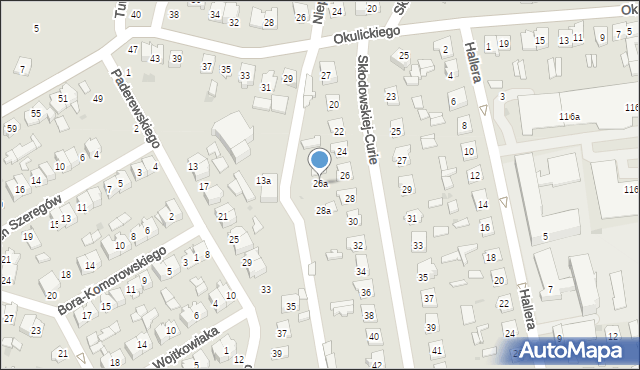Tomaszów Lubelski, Skłodowskiej-Curie Marii, 26a, mapa Tomaszów Lubelski
