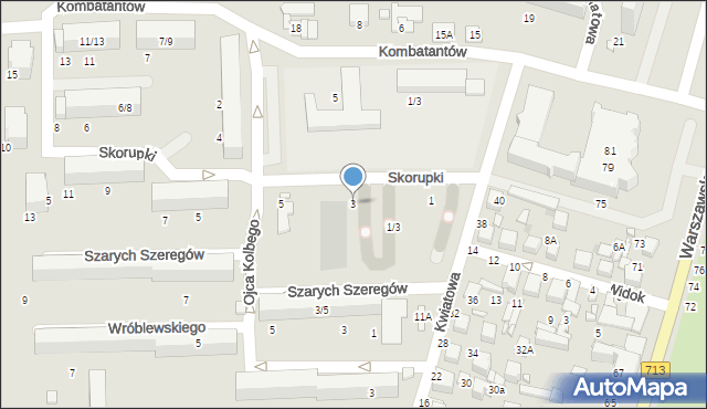 Tomaszów Mazowiecki, Skorupki Ignacego Jana, ks., 3, mapa Tomaszów Mazowiecki