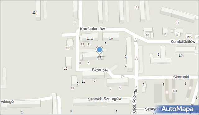 Tomaszów Mazowiecki, Skorupki Ignacego Jana, ks., 6/8, mapa Tomaszów Mazowiecki