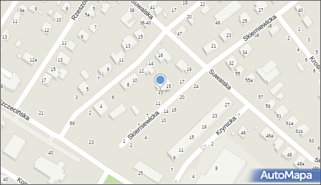 Toruń, Skierniewicka, 13, mapa Torunia