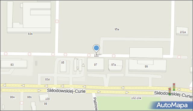 Toruń, Skłodowskiej-Curie Marii, 121, mapa Torunia