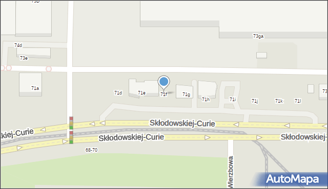 Toruń, Skłodowskiej-Curie Marii, 71f, mapa Torunia