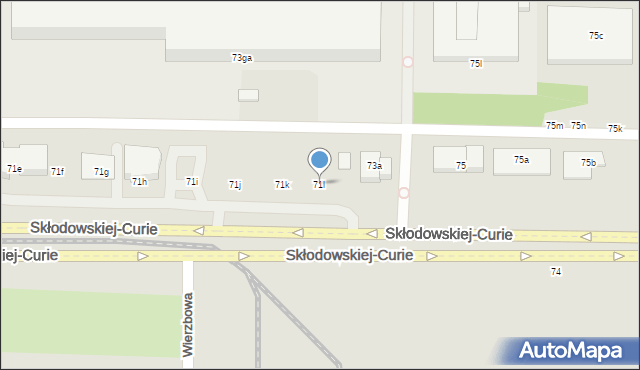 Toruń, Skłodowskiej-Curie Marii, 71l, mapa Torunia