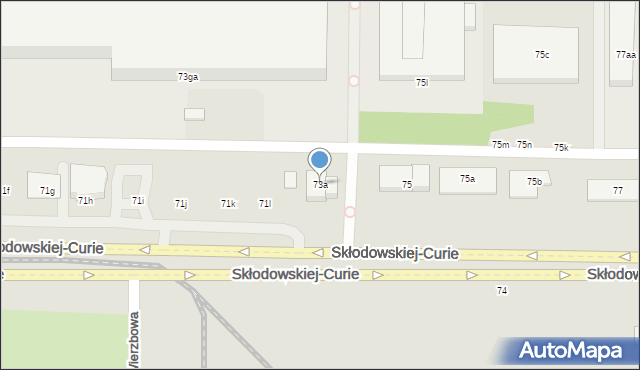 Toruń, Skłodowskiej-Curie Marii, 73a, mapa Torunia