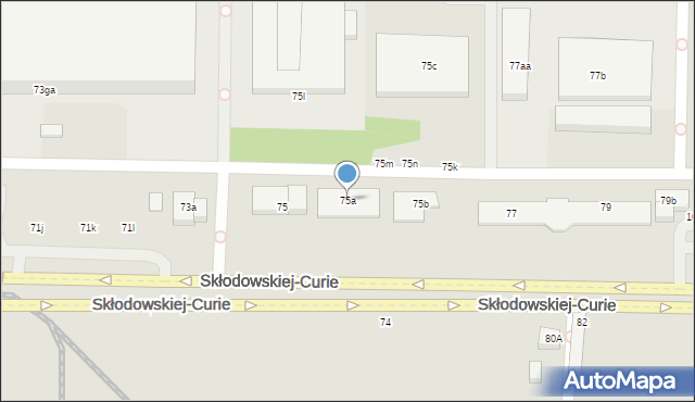 Toruń, Skłodowskiej-Curie Marii, 75a, mapa Torunia