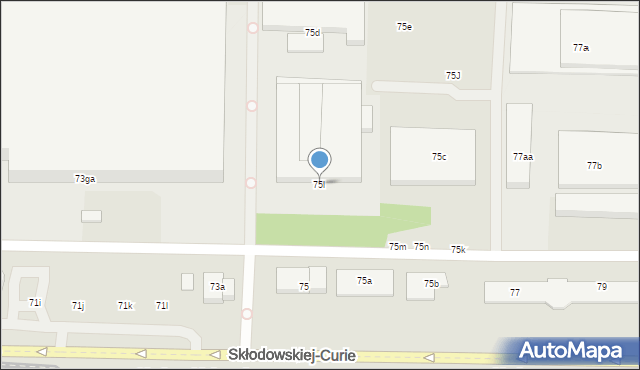 Toruń, Skłodowskiej-Curie Marii, 75l, mapa Torunia