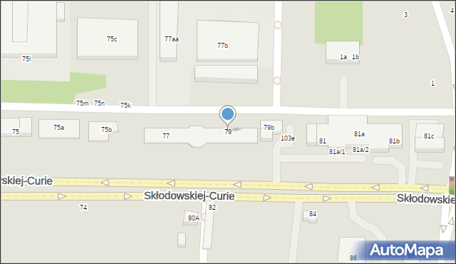 Toruń, Skłodowskiej-Curie Marii, 79, mapa Torunia