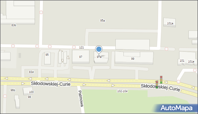 Toruń, Skłodowskiej-Curie Marii, 97a, mapa Torunia