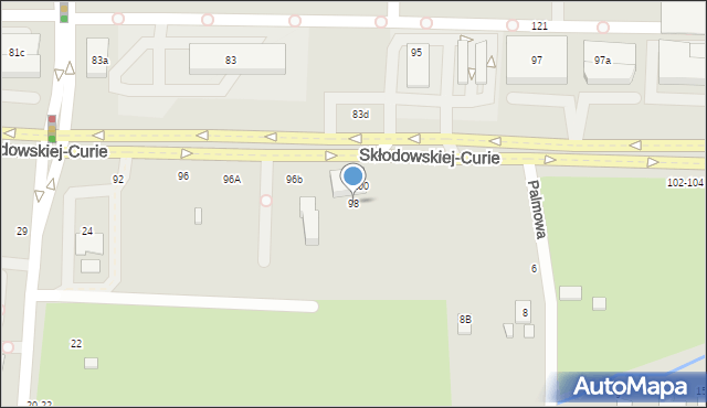 Toruń, Skłodowskiej-Curie Marii, 98, mapa Torunia