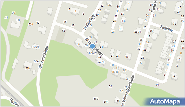 Toruń, Skrzetuskiego Jana, 62-72, mapa Torunia