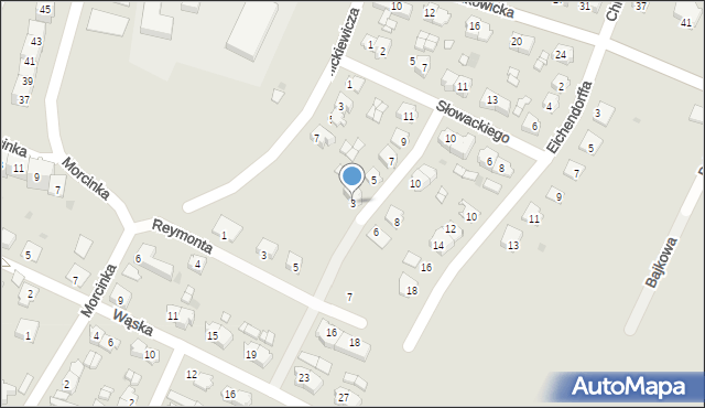 Toszek, Skłodowskiej-Curie Marii, 3, mapa Toszek