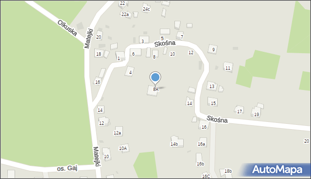 Trzebinia, Skośna, 8A, mapa Trzebinia