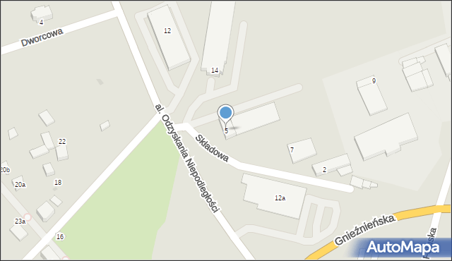 Trzemeszno, Składowa, 5, mapa Trzemeszno