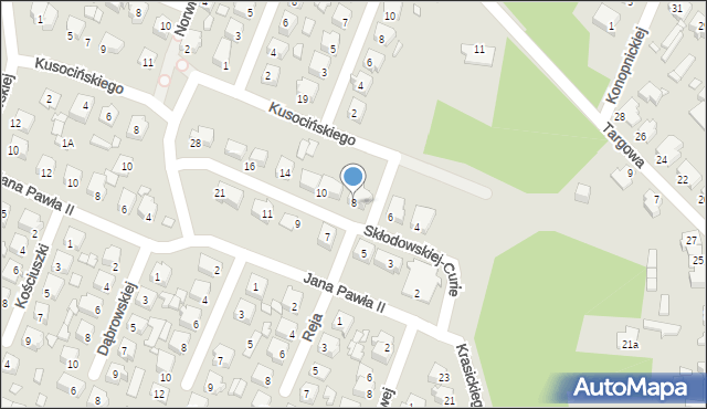 Tuliszków, Skłodowskiej-Curie Marii, 8, mapa Tuliszków