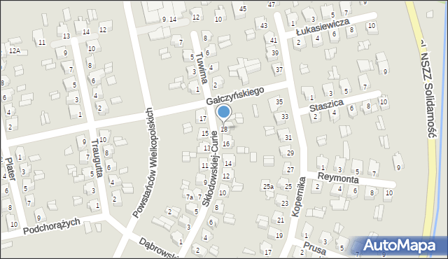 Turek, Skłodowskiej-Curie Marii, 18, mapa Turka