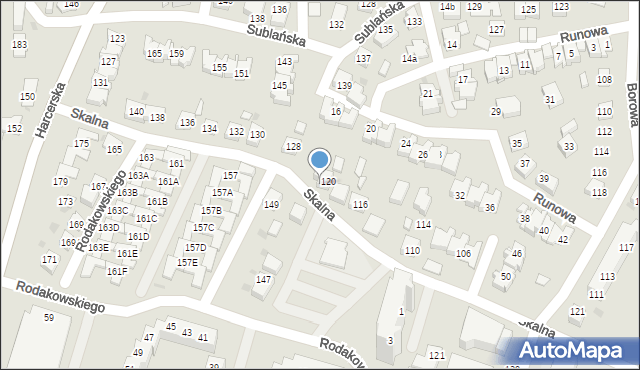 Tychy, Skalna, 126, mapa Tychów