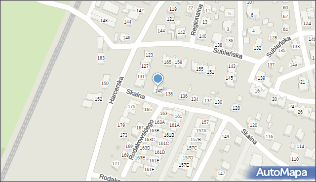 Tychy, Skalna, 140, mapa Tychów