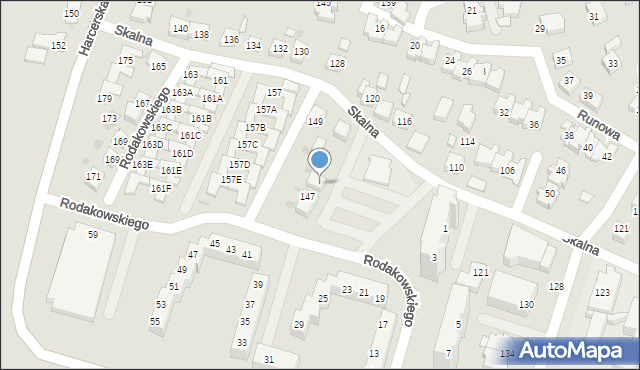 Tychy, Skalna, 147A, mapa Tychów