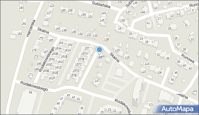 Tychy, Skalna, 149, mapa Tychów