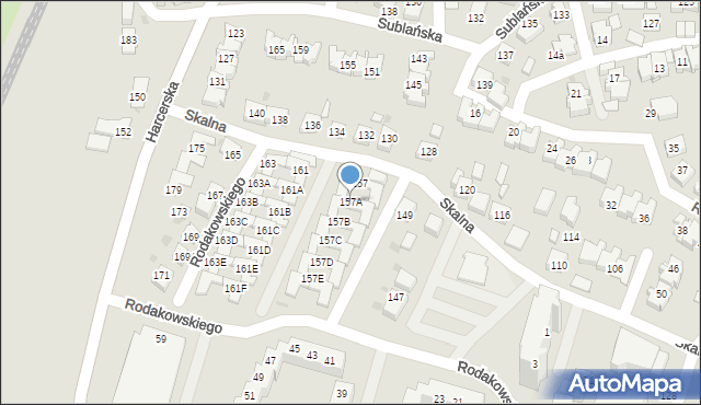 Tychy, Skalna, 157A, mapa Tychów