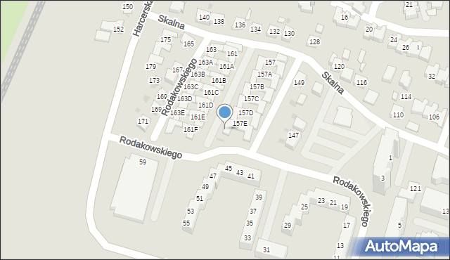 Tychy, Skalna, 159E, mapa Tychów