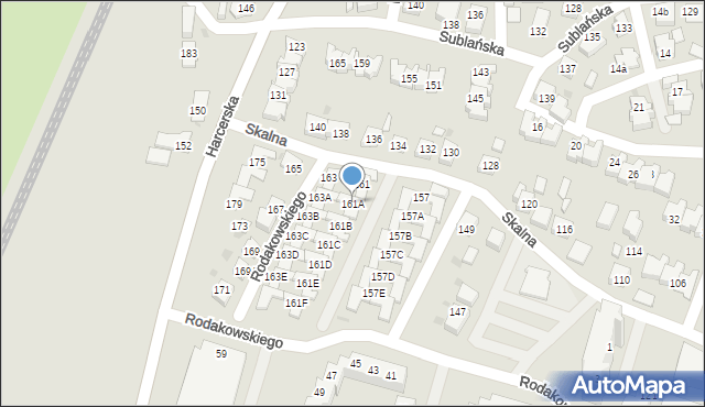 Tychy, Skalna, 161A, mapa Tychów