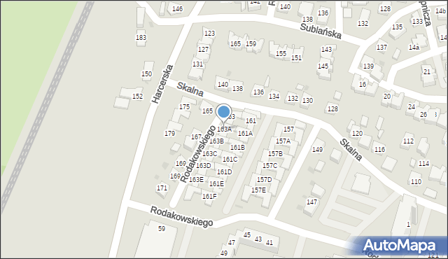 Tychy, Skalna, 163A, mapa Tychów