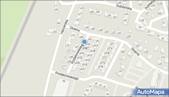 Tychy, Skalna, 163B, mapa Tychów