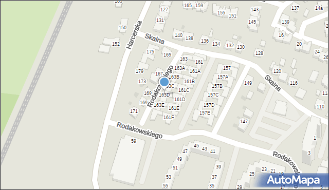 Tychy, Skalna, 163D, mapa Tychów