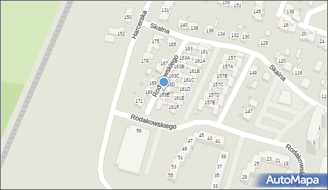 Tychy, Skalna, 163E, mapa Tychów