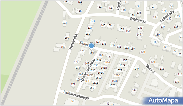 Tychy, Skalna, 165, mapa Tychów