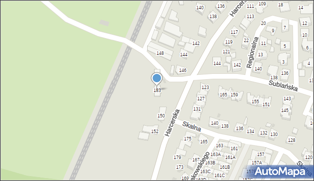 Tychy, Skalna, 183, mapa Tychów