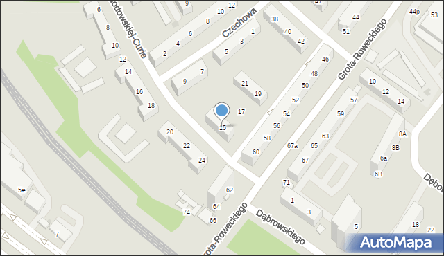 Tychy, Skłodowskiej-Curie Marii, 15, mapa Tychów