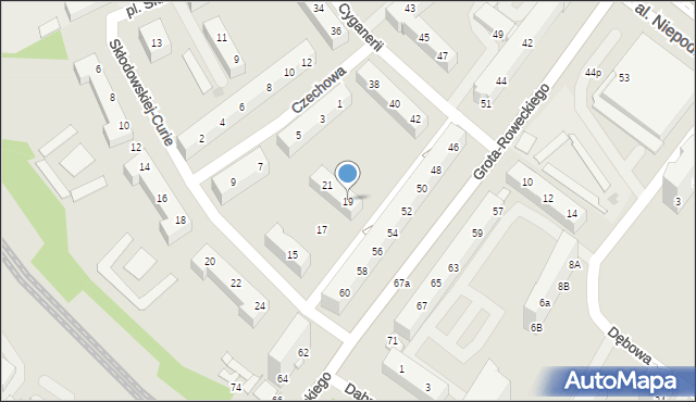 Tychy, Skłodowskiej-Curie Marii, 19, mapa Tychów