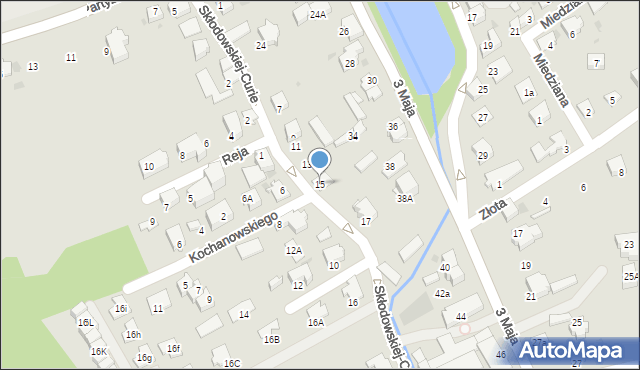 Ustroń, Skłodowskiej-Curie Marii, 15, mapa Ustroń