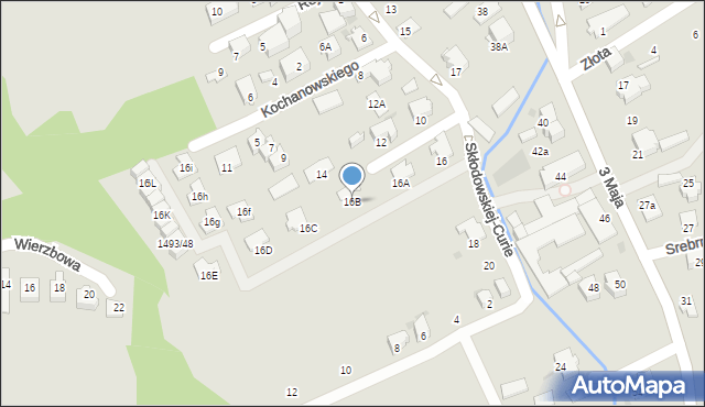 Ustroń, Skłodowskiej-Curie Marii, 16B, mapa Ustroń