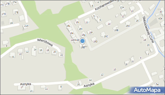 Ustroń, Skłodowskiej-Curie Marii, 16E, mapa Ustroń
