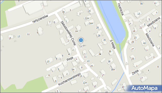 Ustroń, Skłodowskiej-Curie Marii, 7, mapa Ustroń