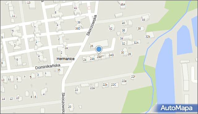 Ustroń, Skoczowska, 24d, mapa Ustroń