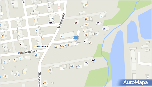 Ustroń, Skoczowska, 24G, mapa Ustroń