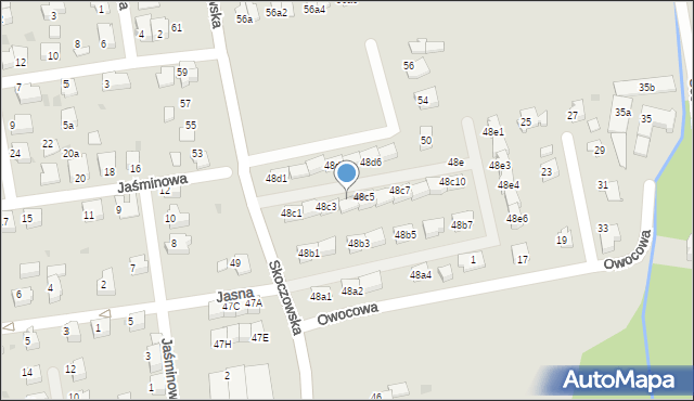 Ustroń, Skoczowska, 48c4, mapa Ustroń