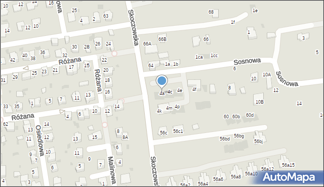 Ustroń, Skoczowska, 4a, mapa Ustroń