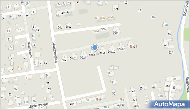 Ustroń, Skoczowska, 56a7, mapa Ustroń