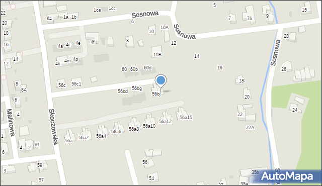 Ustroń, Skoczowska, 56bk, mapa Ustroń